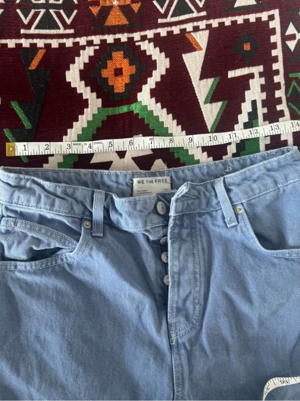 Free People Light Blue Wide Crop Jeans